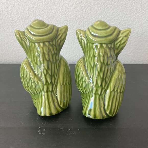 Deforest of California Green Owl Salt & Pepper Shakers // 5" Tall // Vintage 197 - Picture 2 of 4